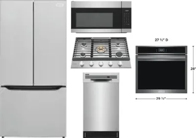 5 Piece Package Includes Refrigerator, Cooktop, Wall Oven, Microwave And Dishwasher