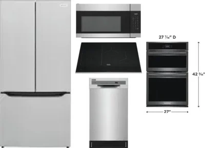 5 Piece Package Includes Refrigerator, Cooktop, Wall Oven, Microwave And Dishwasher