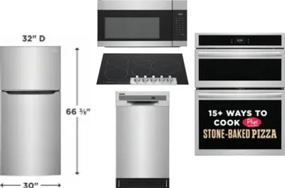 5 Piece Package Includes Refrigerator, Cooktop, Wall Oven, Microwave And Dishwasher