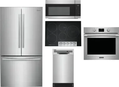5 Piece Package Includes Refrigerator, Cooktop, Wall Oven, Microwave And Dishwasher