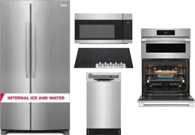 5 Piece Package Includes Refrigerator, Cooktop, Wall Oven, Microwave And Dishwasher