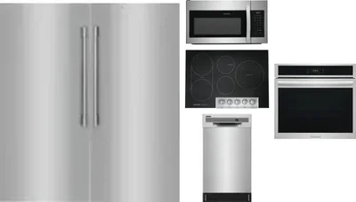 6 Piece Package Includes Refrigerator, Freezer, Cooktop, Wall Oven, Microwave And Dishwasher