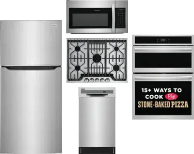 5 Piece Package Includes Refrigerator, Cooktop, Wall Oven, Microwave And Dishwasher