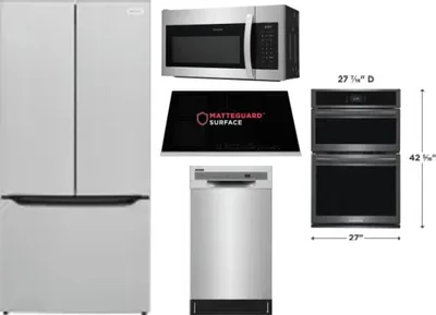 5 Piece Package Includes Refrigerator, Cooktop, Wall Oven, Microwave And Dishwasher
