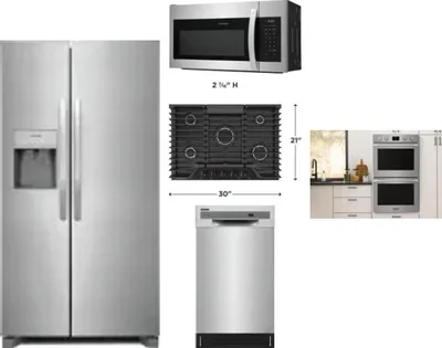 5 Piece Package Includes Refrigerator, Cooktop, Wall Oven, Microwave And Dishwasher