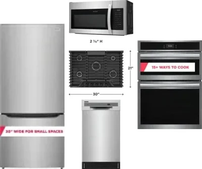 5 Piece Package Includes Refrigerator, Cooktop, Wall Oven, Microwave And Dishwasher