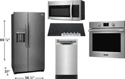 5 Piece Package Includes Refrigerator, Cooktop, Wall Oven, Microwave And Dishwasher