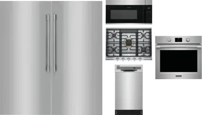 6 Piece Package Includes Refrigerator, Freezer, Cooktop, Wall Oven, Microwave And Dishwasher