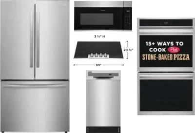 5 Piece Package Includes Refrigerator, Cooktop, Wall Oven, Microwave And Dishwasher