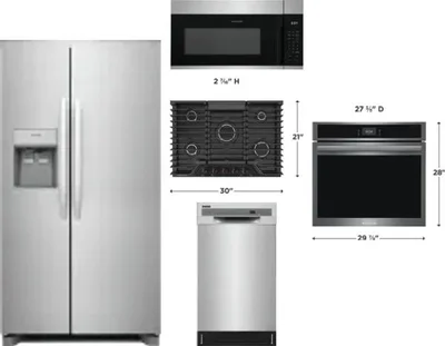 5 Piece Package Includes Refrigerator, Cooktop, Wall Oven, Microwave And Dishwasher