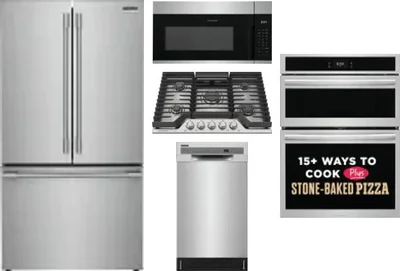 5 Piece Package Includes Refrigerator, Cooktop, Wall Oven, Microwave And Dishwasher