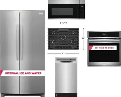 5 Piece Package Includes Refrigerator, Cooktop, Wall Oven, Microwave And Dishwasher