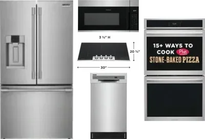 5 Piece Package Includes Refrigerator, Cooktop, Wall Oven, Microwave And Dishwasher