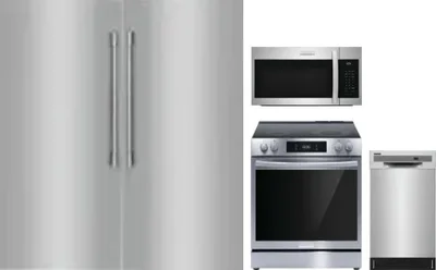 5 Piece Package Includes Refrigerator, Freezer, Range, Microwave And Dishwasher