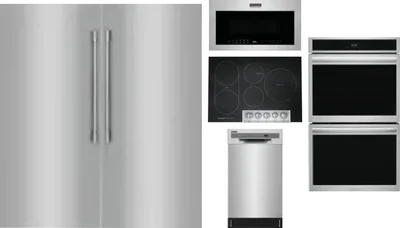 6 Piece Package Includes Refrigerator, Freezer, Cooktop, Wall Oven, Microwave And Dishwasher