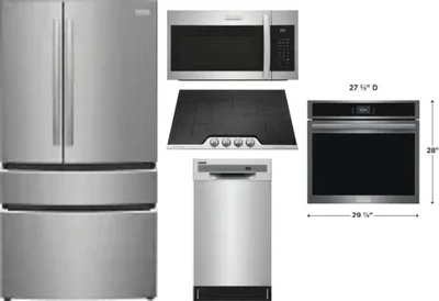 5 Piece Package Includes Refrigerator, Cooktop, Wall Oven, Microwave And Dishwasher