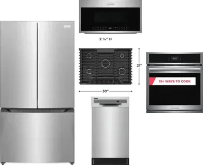 5 Piece Package Includes Refrigerator, Cooktop, Wall Oven, Microwave And Dishwasher