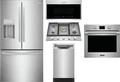 5 Piece Package Includes Refrigerator, Cooktop, Wall Oven, Microwave And Dishwasher