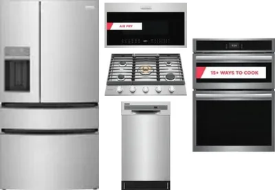5 Piece Package Includes Refrigerator, Cooktop, Wall Oven, Microwave And Dishwasher