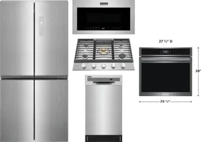 5 Piece Package Includes Refrigerator, Cooktop, Wall Oven, Microwave And Dishwasher