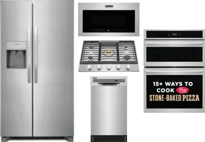 5 Piece Package Includes Refrigerator, Cooktop, Wall Oven, Microwave And Dishwasher