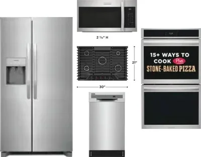 5 Piece Package Includes Refrigerator, Cooktop, Wall Oven, Microwave And Dishwasher