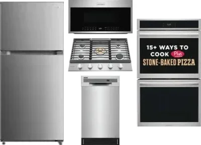 5 Piece Package Includes Refrigerator, Cooktop, Wall Oven, Microwave And Dishwasher