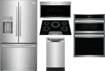 5 Piece Package Includes Refrigerator, Cooktop, Wall Oven, Microwave And Dishwasher