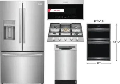 5 Piece Package Includes Refrigerator, Cooktop, Wall Oven, Microwave And Dishwasher
