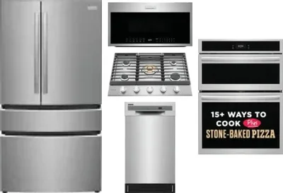 5 Piece Package Includes Refrigerator, Cooktop, Wall Oven, Microwave And Dishwasher