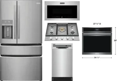 5 Piece Package Includes Refrigerator, Cooktop, Wall Oven, Microwave And Dishwasher