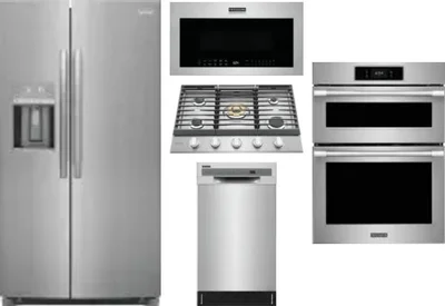 5 Piece Package Includes Refrigerator, Cooktop, Wall Oven, Microwave And Dishwasher