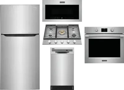 5 Piece Package Includes Refrigerator, Cooktop, Wall Oven, Microwave And Dishwasher