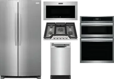 5 Piece Package Includes Refrigerator, Cooktop, Wall Oven, Microwave And Dishwasher