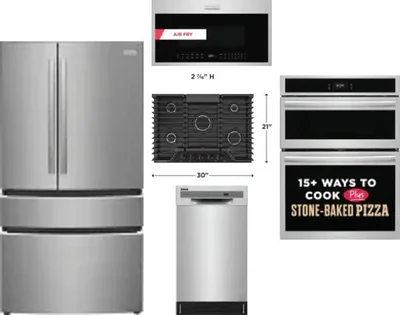 5 Piece Package Includes Refrigerator, Cooktop, Wall Oven, Microwave And Dishwasher