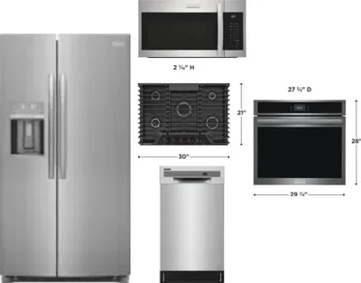 5 Piece Package Includes Refrigerator, Cooktop, Wall Oven, Microwave And Dishwasher