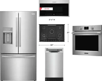 5 Piece Package Includes Refrigerator, Cooktop, Wall Oven, Microwave And Dishwasher