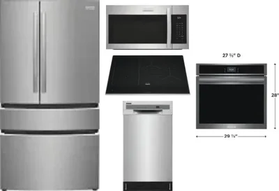 5 Piece Package Includes Refrigerator, Cooktop, Wall Oven, Microwave And Dishwasher
