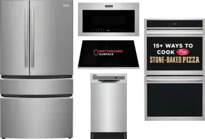 5 Piece Package Includes Refrigerator, Cooktop, Wall Oven, Microwave And Dishwasher