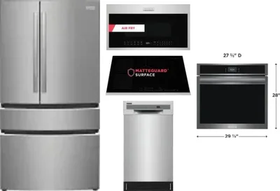 5 Piece Package Includes Refrigerator, Cooktop, Wall Oven, Microwave And Dishwasher