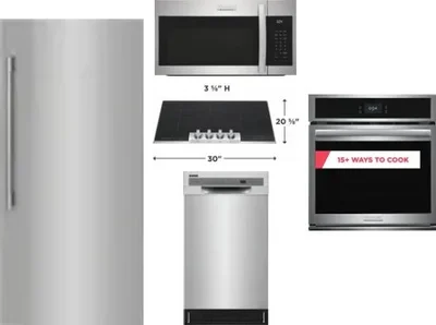 5 Piece Package Includes Refrigerator, Cooktop, Wall Oven, Microwave And Dishwasher