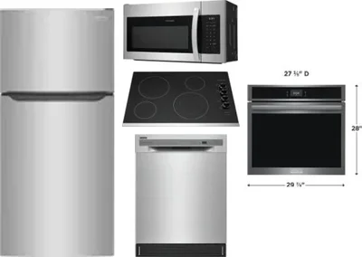 5 Piece Package Includes Refrigerator, Cooktop, Wall Oven, Microwave And Dishwasher