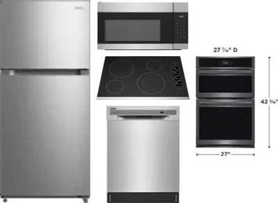 5 Piece Package Includes Refrigerator, Cooktop, Wall Oven, Microwave And Dishwasher