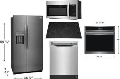 5 Piece Package Includes Refrigerator, Cooktop, Wall Oven, Microwave And Dishwasher