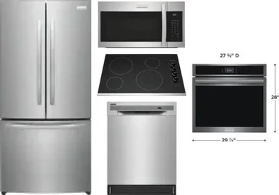 5 Piece Package Includes Refrigerator, Cooktop, Wall Oven, Microwave And Dishwasher