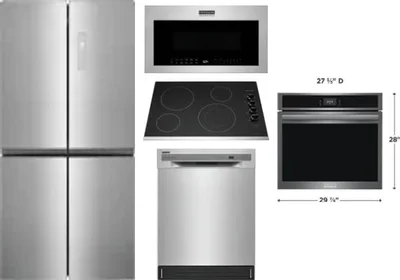 5 Piece Package Includes Refrigerator, Cooktop, Wall Oven, Microwave And Dishwasher