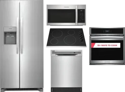 5 Piece Package Includes Refrigerator, Cooktop, Wall Oven, Microwave And Dishwasher
