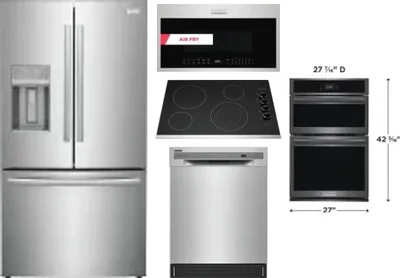5 Piece Package Includes Refrigerator, Cooktop, Wall Oven, Microwave And Dishwasher