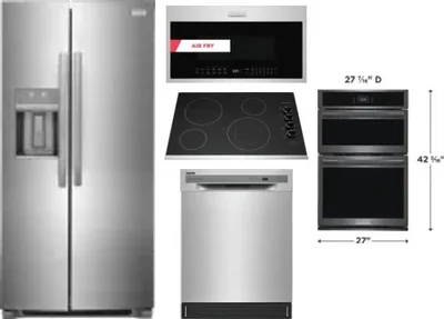 5 Piece Package Includes Refrigerator, Cooktop, Wall Oven, Microwave And Dishwasher