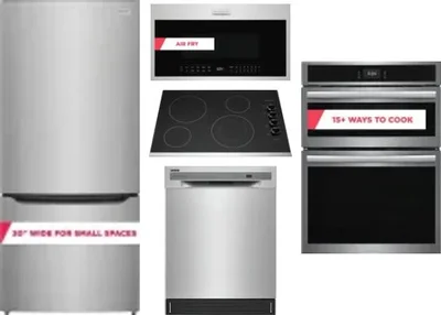 5 Piece Package Includes Refrigerator, Cooktop, Wall Oven, Microwave And Dishwasher